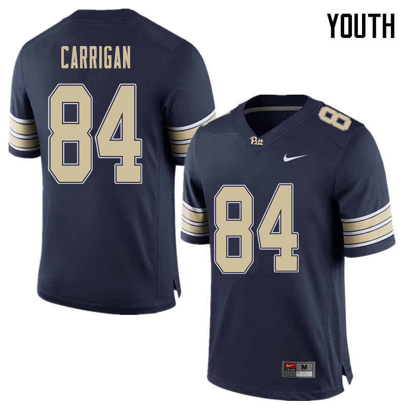 Youth #84 Grant Carrigan Pittsburgh Panthers College Football Jerseys Sale-Home Blue